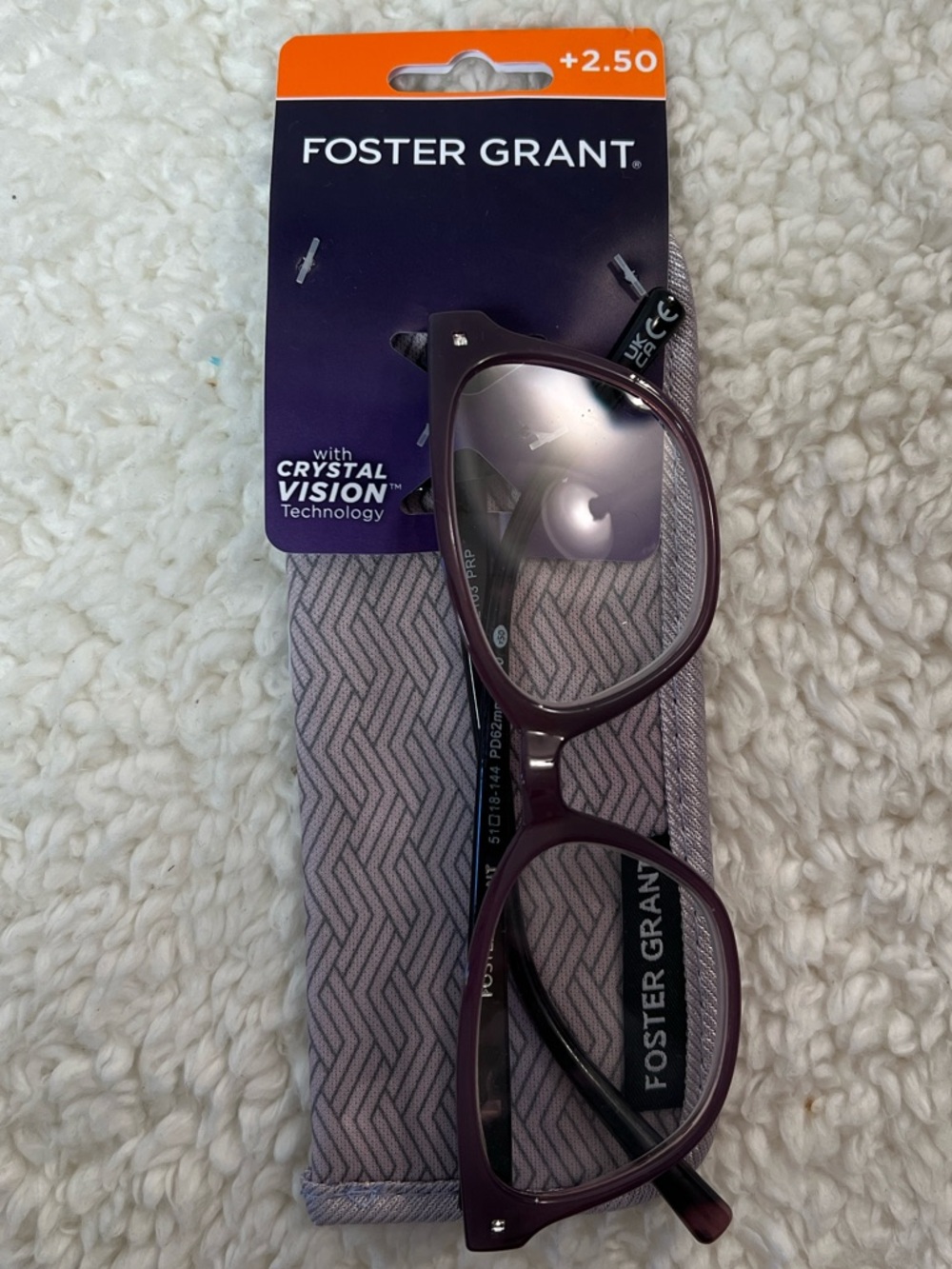 Foster Grant "Coloread" Premium Reading Glasses in Plum +2.50 - Picture 3 of 7